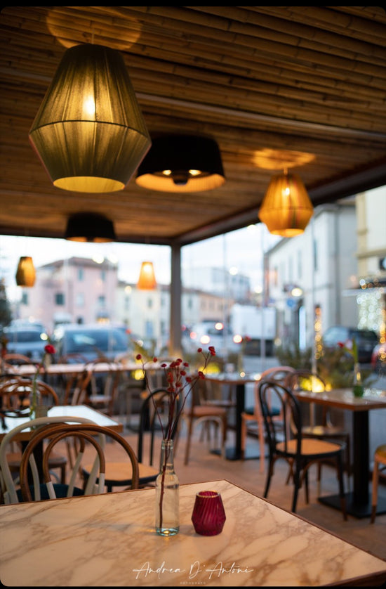 KATN Handmade Cotton Lamps Pasticceria Roxy Bar project in Tuscany